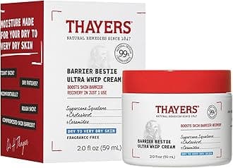 Thayers Barrier Bestie Ultra Whip Face Cream - Moisturizer with Sugarcane Squalane and Ceramides - Skin Care for Dry to Very Dry Skin - 59 ml