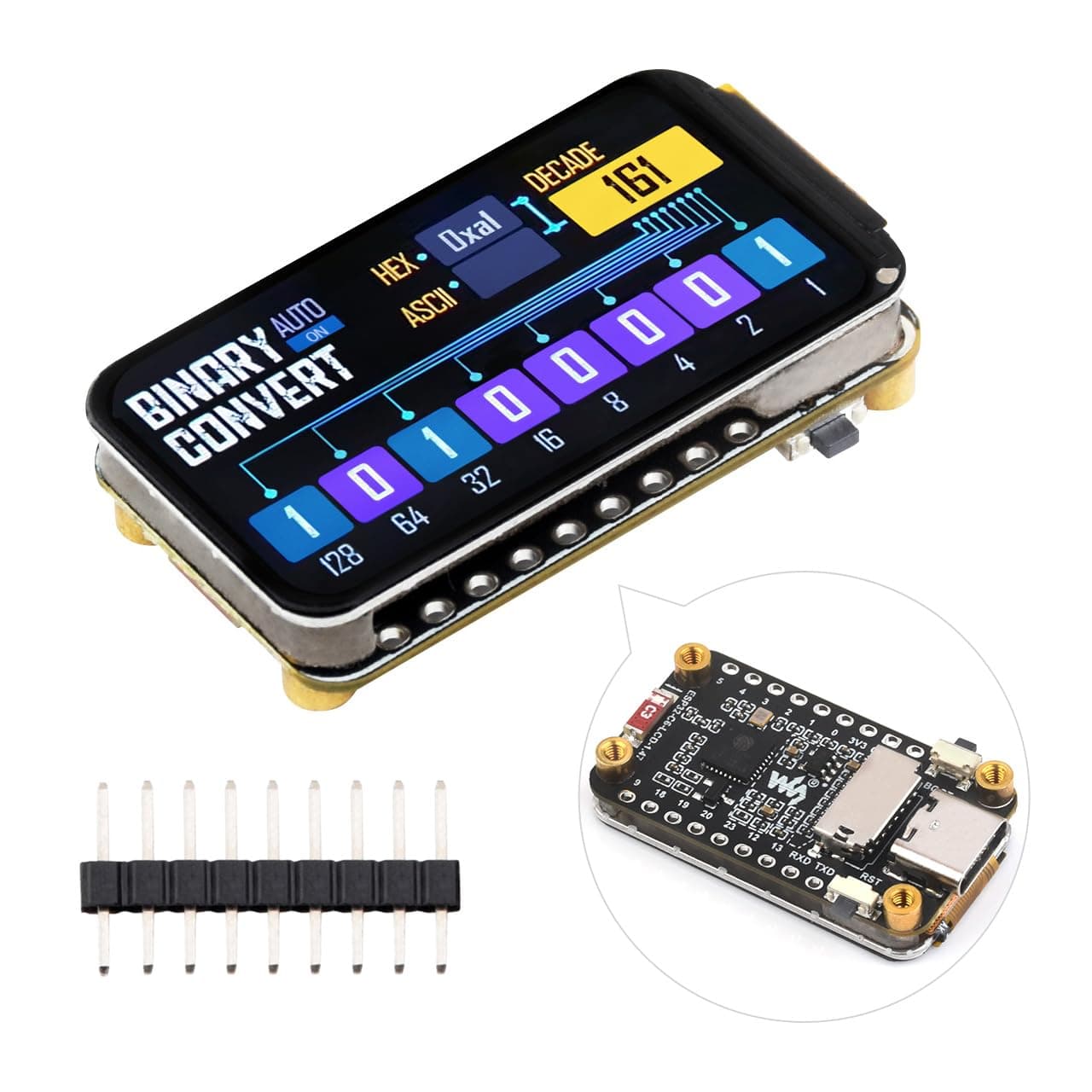 ESP32-C6 1.47inch Display Development Board, 172×320, 262K Color, 160MHz Running Frequency Single-Core Processor, Supports Wi-Fi 6 & BLE, with Colorful RGB LED, ESP32 with Display