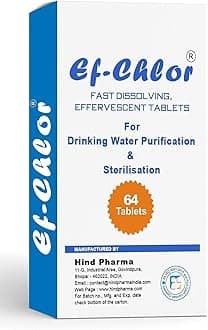 400mg Fast-Dissolving Effervescent Sterilization Tablets | Disinfection for Water, Surfaces & Equipment | 1 Tablet Treats 100L Water | Pack of 64