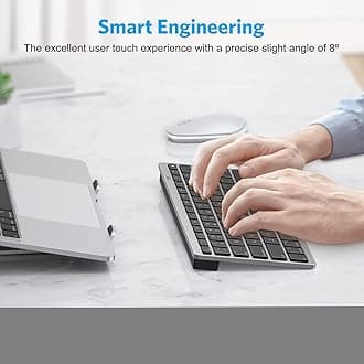 Bluetooth Keyboard for Mac, OMOTON Compact Wireless Keyboard Compatible with MacBook Pro/Air, iMac, iMac Pro, Mac Mini, Mac Pro Laptop and PC, Grey