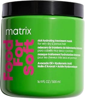 Food For Soft Rich Hydrating Hair Mask - Deep Conditioner For Dry & Brittle Hair, Adds Shine & Softness, With Avocado Oil & Hyaluronic Acid, Replenishes Moisture