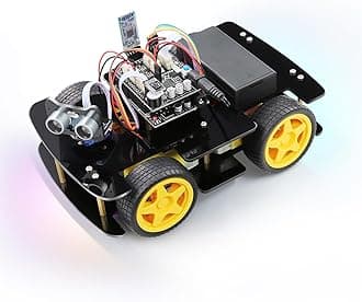 4WD Car Kit (Compatible with Arduino IDE), Line Tracking, Obstacle Avoidance, Ultrasonic Sensor, Wireless Control Motor Servo
