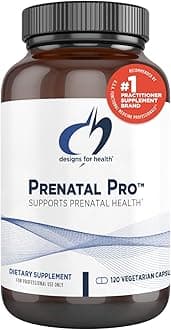 designs for healthPrenatal Pro Methylated Multivitamin for Women - Prenatal Vitamins A, D, E, K with Iron & Folate, Calcium Magnesium Zinc for Preconception + Nursing + Postpartum (120 Caps)