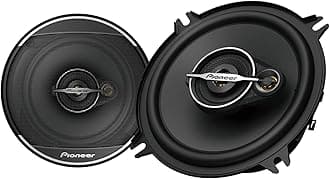 TS-A1371F 13 cm 3-Way Coaxial Speaker Set with 2 Speakers (300W Max., 50W Sine Each), Powerful Sound, High Efficiency, 54mm Installation Depth, 121mm Installation Cutout, with Grille