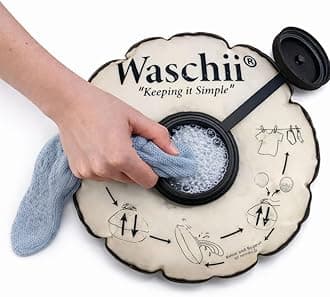 - Waschii Pocket-Sized Travel Clothes Washer for Camping, Hostels & Vanlife – Compact, Leakproof, Eco-Friendly – No Power or Sink Needed