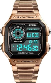 SKMEI Wrist Watch for Men, Digital Sports Waterproof Watch with Dual Time Chronograph Countdown Alarm Backlight