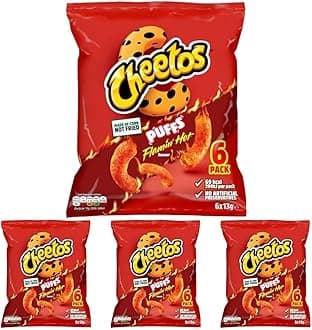Puffs Sweet and Spicy Flamin Hot Multipack Crisps 6x13g (Pack of 4)