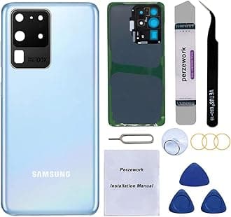 – Rear Back Glass Replacement for Samsung Galaxy S20 Ultra 6.9 inches 5G with Reparing Toolkit and Pre-Installed Adhesive (Cosmic Blue)