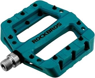 RockBros Lightweight Mountain Bike Pedals Nylon Fiber Bicycle Platform Pedals for BMX MTB 9/16" (Blue)