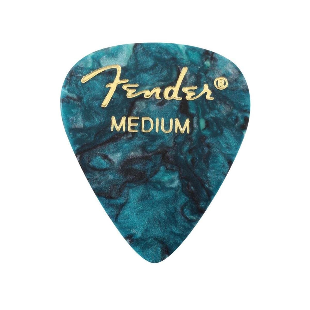 Premium Celluloid Guitar Picks 351 Shape, Ocean Turquoise, Medium, 12-Pack
