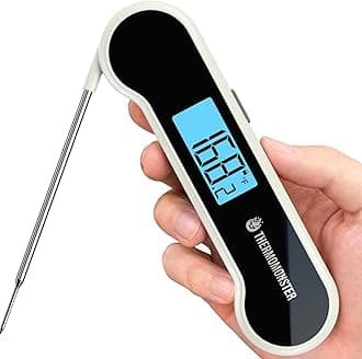 0.5 Sec Instant Read Meat Thermometer Digital with ±0.5℉ Precision, Food Thermometer for Cooking Kitchen Gadgets, Oven Grill Candy BBQ Essentials Accessories, Gifts for Him Dad Men Birthday, White