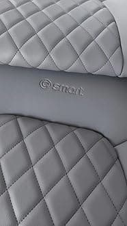 Top Car Athens Rhombus 2 Luxury Car Seat Covers Faux Leather & Synthetic 100% Perfect Fit Compatible with Smart Fortwo (451) Grey (Compatible with Smart Fortwo (451))