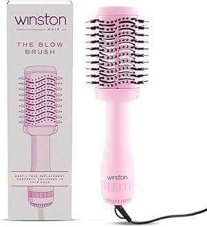 Winston 2 in 1 Hair Styling Blow Brush for Women - 1200 Watts | Hot Air Brush, Hair Volumizer Brush, Hair Blow Dryer Brush with Charcoal Bristles for Salon-Quality Volume and Shine (Pink) - 1-Year Warranty