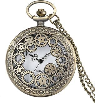Pendant for Men & Boys Men Pendant Pocket Watch Pendant with Chain Unique Memorable Gift Dual Purpose Stainless Steel Clock for Men | Anniversary Gift for Husband Valentine Gift for Boys
