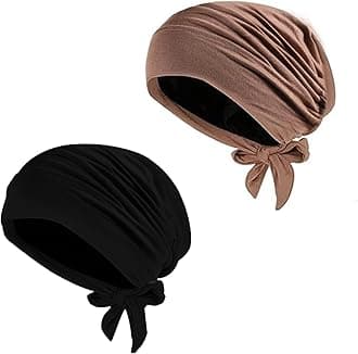 QfwdfcTrenz 2 Pieces Women Muslim Under Scarf Hats Hijab Cap Inner Under Scarf Hat Turban Underscarf Turban Caps for Women Inner Beanies Hat with Tie Back Closure
