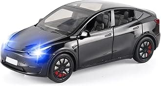 Toy Cars Y 1/24 Zinc Alloy Diecast Metal Model Car, Pull Back Toy Model with Light and Music, Suitable for Children Aged 3 and Above as Gifts(Black)