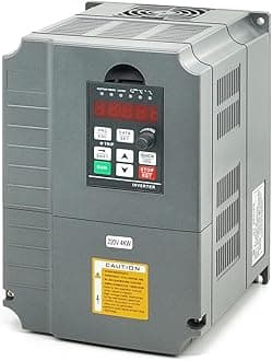 5HP 4KW VFD, Single-Phase to 3-Phase Converter, Used on ≤4.8HP(3.5kW) 16Amps 200-230V 3-Phase Motor, Input/Output 200V-230V,Variable Frequency Drive