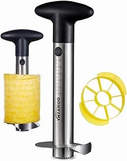 Pineapple Corer and Slicer [Reinforced sharp blades & Heavy duty & Durable], Yhtawoo Pineapple Cutter Corer Peeler, Stainless Steel Decorer Fruit Knife,Easy Core Remover