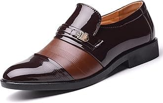 Men's Loafers Moccasins Formal Leather Dress Shoes Oxfords Slip On Driving Business Shoes Smart Brown Shoes Size 6.5