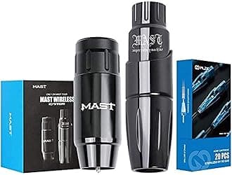 Mast Tattoo Kit Complete Tour Wireless Tattoo Machine Pen Rotary Tattoo Gun with 1200mAh Battery for Microblading, Cartridge Needles Included, Ideal for Tattoo Beginners