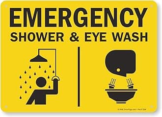 SmartSign "Emergency Shower & Eye Wash" Sign | 10" x 14" Aluminum