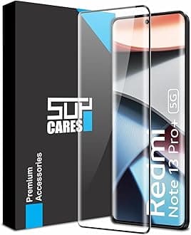 SupCares Edge-To-Edge Protector Curved Full Glue Tempered Glass For Redmi Note 13 Pro Plus 5G (6.67 inch) with Easy Self Installation Kit | Black