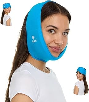 Premium Solid Gel Hot Cold Jaw and Forehead Ice Pack by FOMI Care | Flexible Wrap for TMJ, Wisdom Teeth, Oral and Facial Surgery, Dental Implants, Migraine, Headache, Chin and Tooth Pain | Adjustable