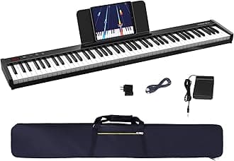 KONIX Keyboard Piano 88 Key, Beginner Semi Weighted Keyboard Piano with Full Size Key, Portable Electric Piano Keyboard Include Sustain Pedal, Power Supply and Piano Bag