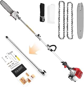 Pole Saw Gas Powered, 58CC Extendable Reach to 16FT, 2 Cycle Powerful Gas Pole Saw 11.5inch Guide Bar Gas Pole Saws for Tree Trimming,Upgrade