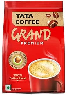 Tata Premium Instant Coffee, 90g/100g Pouch, 100% Pure Coffee, With Flavour Locked Decoction Crystals, Rich Aroma & Great Taste