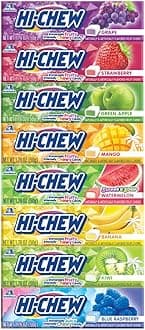 HI-CHEW Variety Sticks, 8-Pack, Soft & Chewy Easter Candy, 1.76oz Each - Made with Immensely Juicy Fruity Flavors - Grape, Strawberry, Green Apple, Mango, Watermelon, Banana, Kiwi & Blue Raspberry