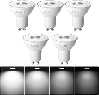 Linkind Dimmable GU10 LED Bulbs, Daylight 5000K, 5.7W MR16 LED Spotlight 660lm, 75W Halogen Equivalent, 110°Beam Angle, 220-240V AC, 5 Pack