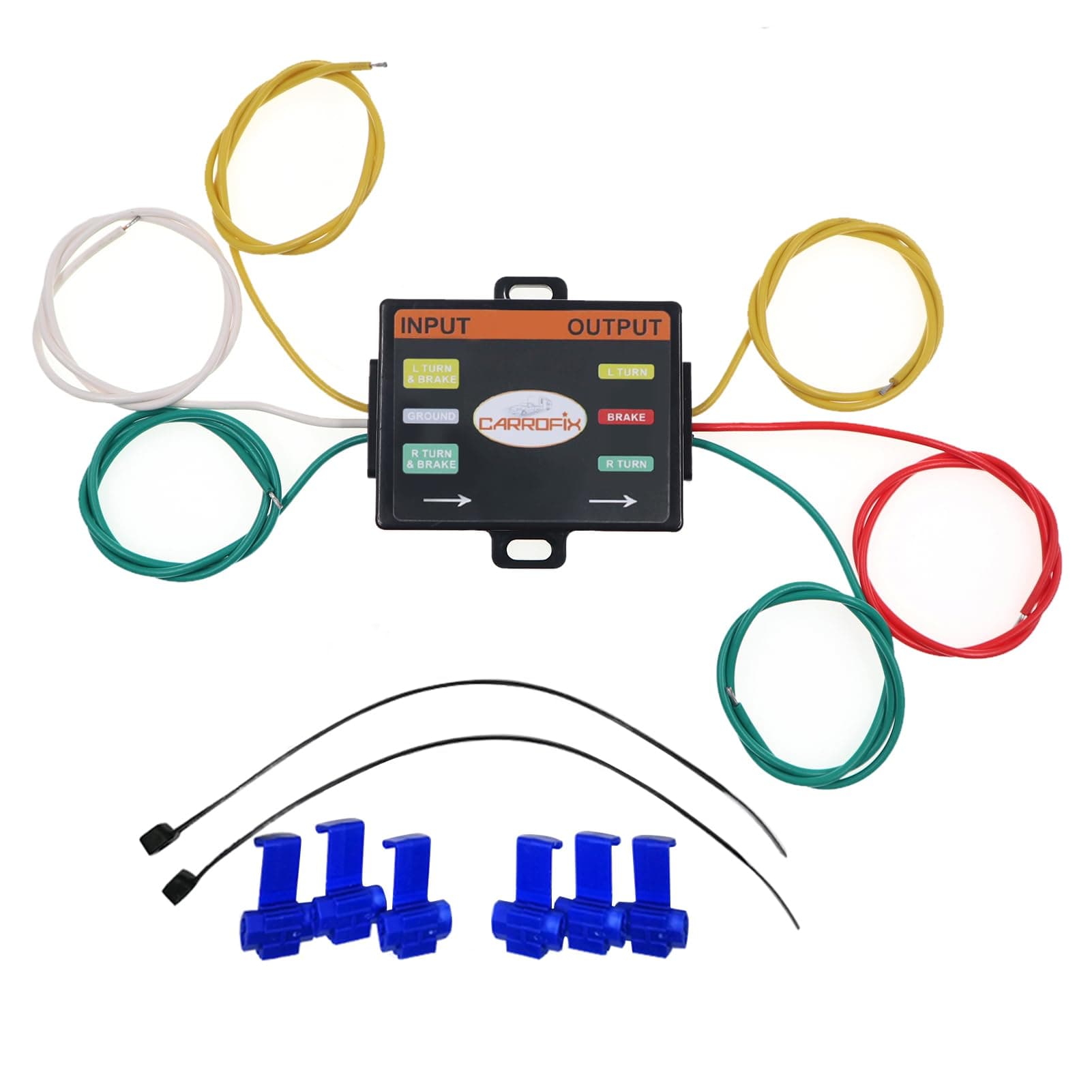 LED Compatible 2 Wire to 3 Wire Splice-in Trailer Tail Light Converter for RV Flat Towing, Easy to Separate Brake and Turn Signals