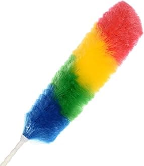 M2 Look Colorful Microfiber Feather Static Duster for Dust Cleaning | Static Feather Duster | Dry Dust | Strong Handle | Easy to Cleaning Home, Office, Shop, Car, Ceiling Fan Pack of 1 (Multicolor)