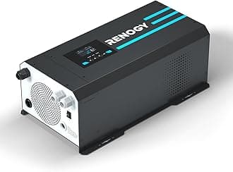 Renogy 3000W Pure Sine Wave Inverter Charger with LCD Display and Remote Control, 9000W Peak, 12V 230V Power and Charge, for Off-grid, RV, Truck, Boat, Camping, and Home