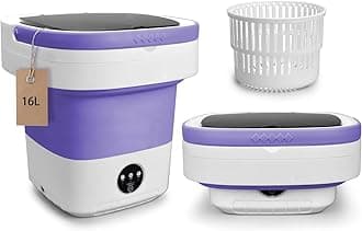 Portable Mini Washing Machine, 16L Upgraded with Spin Basket Laundry Machine, 3 Cleaning Modes Suitable for Small Clothes, Foldable Design Ideal for Hotel Campain Apartment and Home