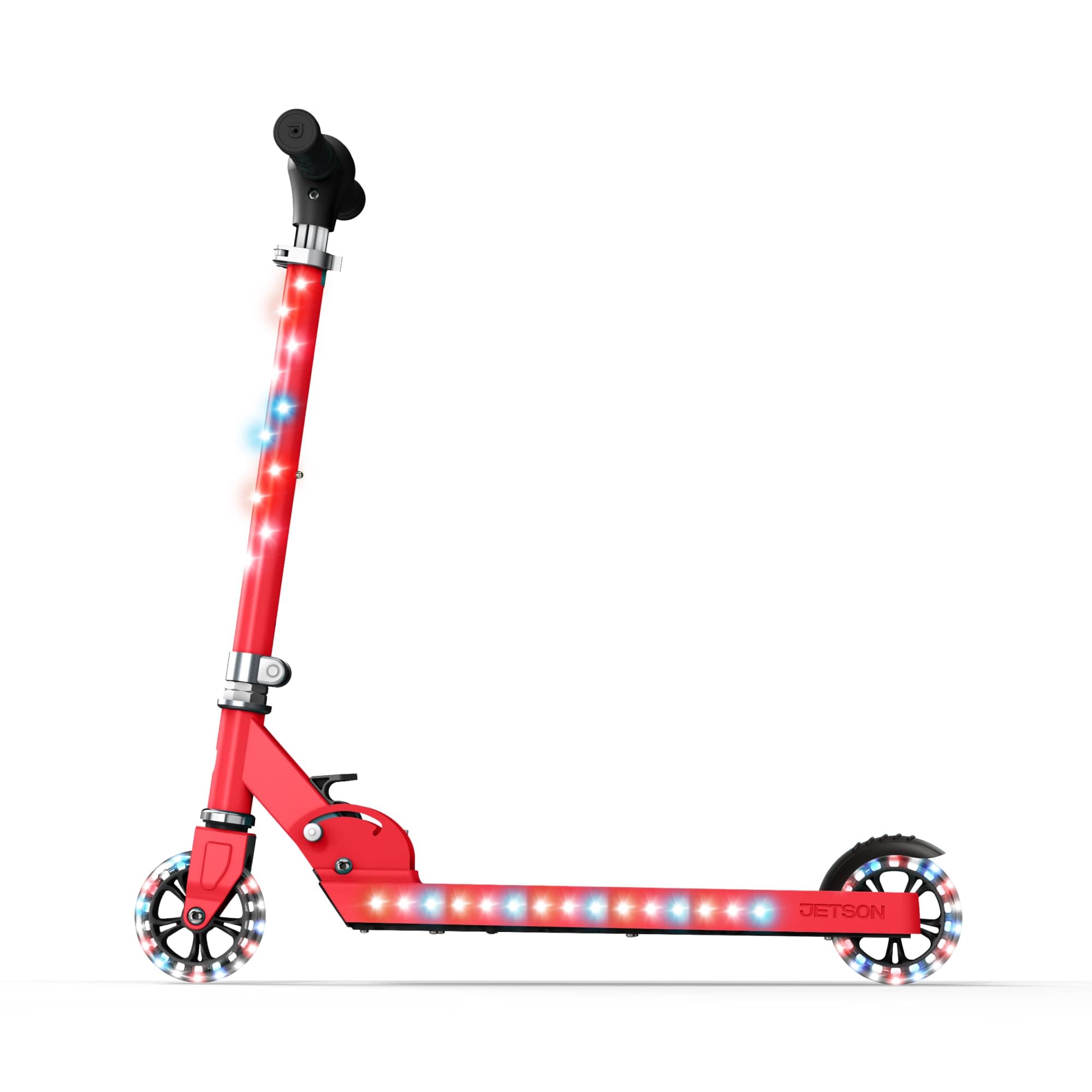 2-Wheel Light-Up Kick Scooter, Light Up Deck and Wheels, Height Adjustable Handlebar, Rear Brake, Easy-Folding Mechanism, 4 or 6 inch wheels