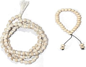 IS4A 8MM TULSI HOLY BASIL PRAYER BEADS JAPA MALA NECKLACE HAND KNOTTED KARMA (108+1) BEADS BLESSED & ENERGIZED HINDU TIBETAN BUDDHIST SUBHA ROSARY