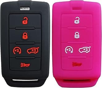 2Pcs Coolbestda 5buttons Key Fob Case Remote Keyless Shell Glove for 2021 2022 2023 2024 Jeep Grand Cherokee L Grand Wagoneer L Wagoneer Grand Cherokee L