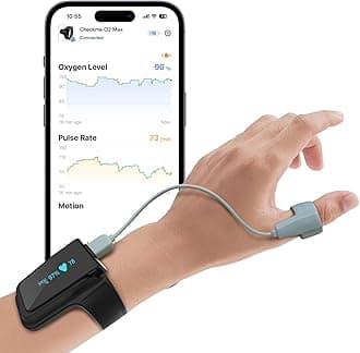 Continuous Wrist Pulse Oximeter, Blood Oxygen Saturation Monitor with Smart Beep, Bluetooth, 72 Hours Endurance Tracking SpO2 and Pulse Rate, PC Software & APP