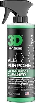 3D All Purpose Cleaner - Interior Cleaner - Removes Organic Stains, Grease & Grime - Made in USA (16oz)