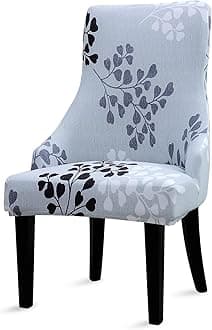 Liykimt Stretch Wingback Side Chair Slipcover-Accent Chair Cover Slipcover with Arm,Washable Upholstered Arm Dining Chair with Nailed Trim Protector for Dining Living Room Set of 1,Gray