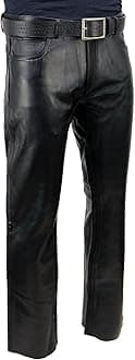 Milwaukee Leather LKM5790 Men's Black Classic 5 Pocket Leather Pants - 38