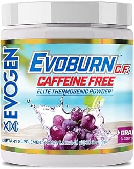 Evogen Evoburn Caffeine Free- Thermogenic Fat Burner for Men & Women | Energy & Focus | Advanced Metabolism Booster Fat Burner Formula with MitoBurn & Caffeine | Grape Blast | 30 Servings