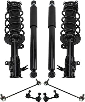 TRQ Front and Rear Suspension Kit Complete Strut & Coil Spring Assembly Shock Absorber Sway Bar Stabilizer Link Compatible with 2012-2015 Honda Civic