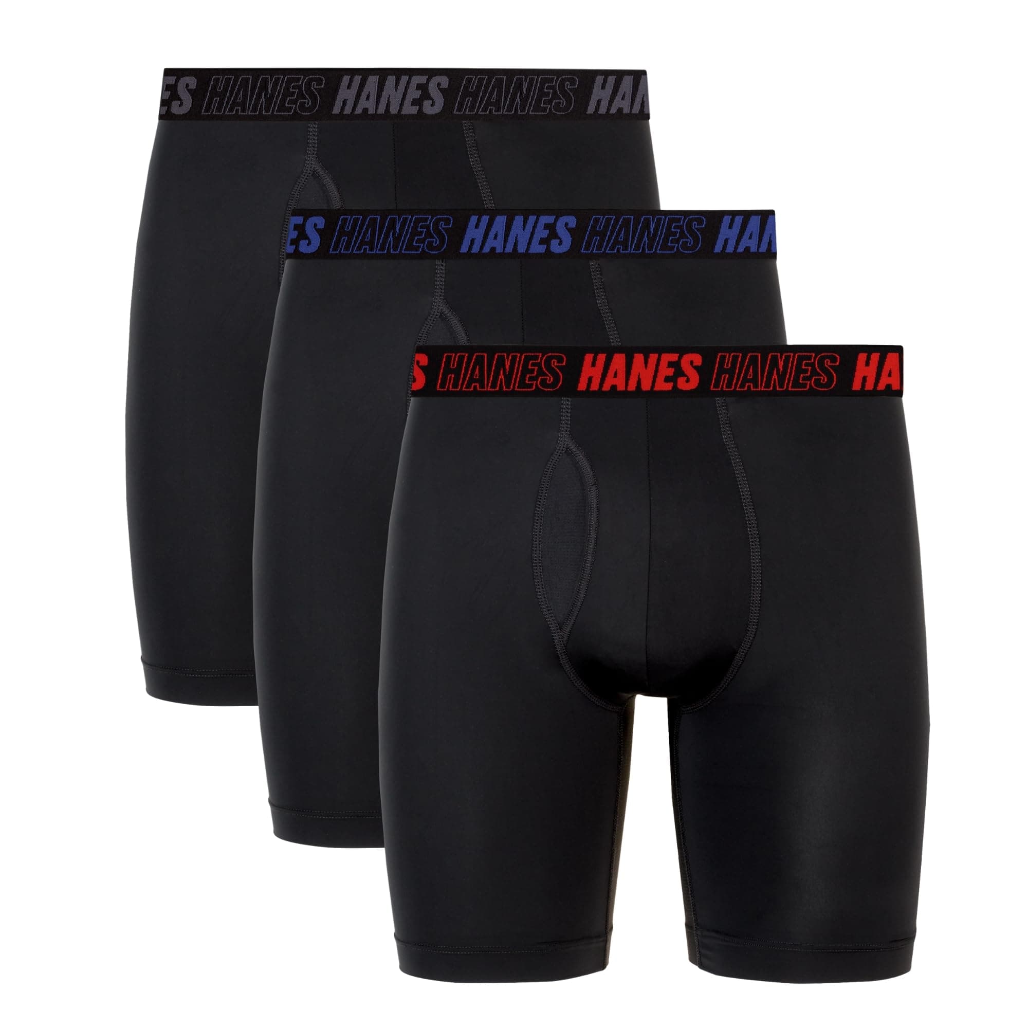 Men's Moves Performance Boxer Brief, Total Support Pouch, Regular/Trunk/Long Leg, 3-Pack, 8"
