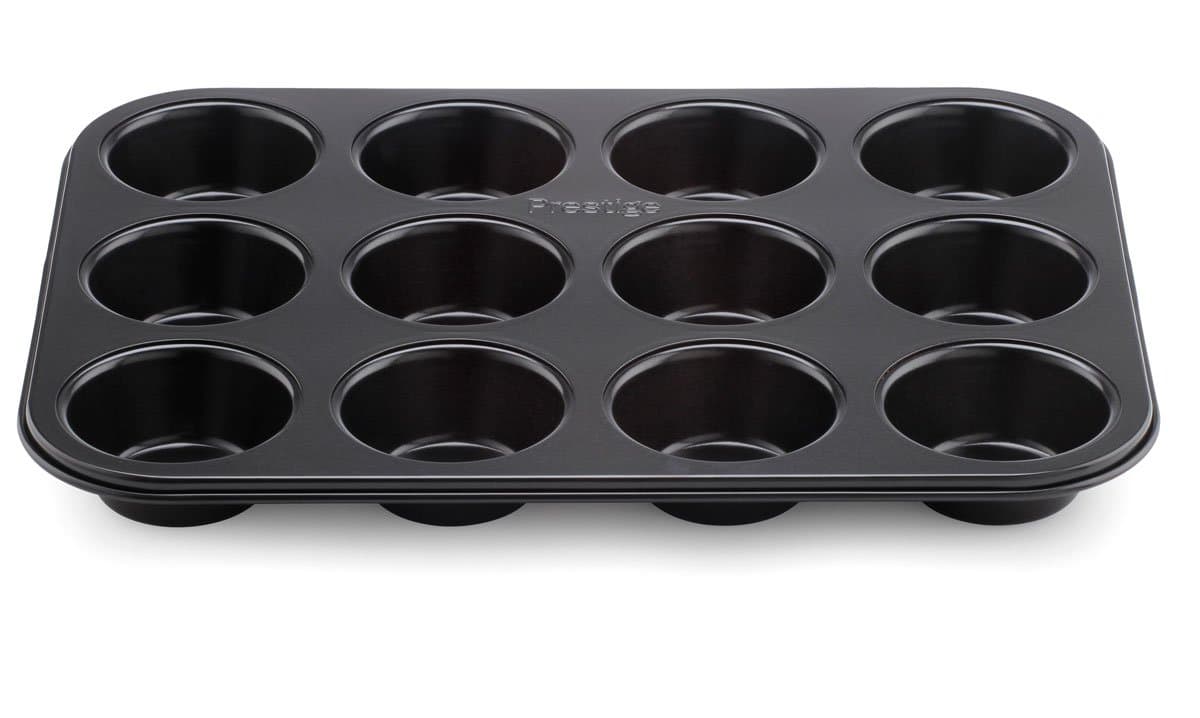 Inspire Bakeware Muffin Tin, 12 Cup - Black