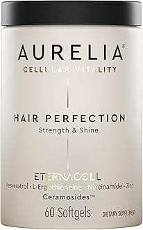 AURELIA Hair Perfection | Advanced Cellular Anti-Aging Supplement | Support Hair Growth | with Zinc, Resveratrol, Niacinamide, Ergothioneine & Ceramosides