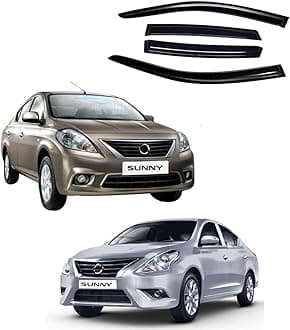 AutoDream Unbreakable Door Visor for Nissan Sunny (2011 to 2020) Type-1 & 2 (Set of 4pc)