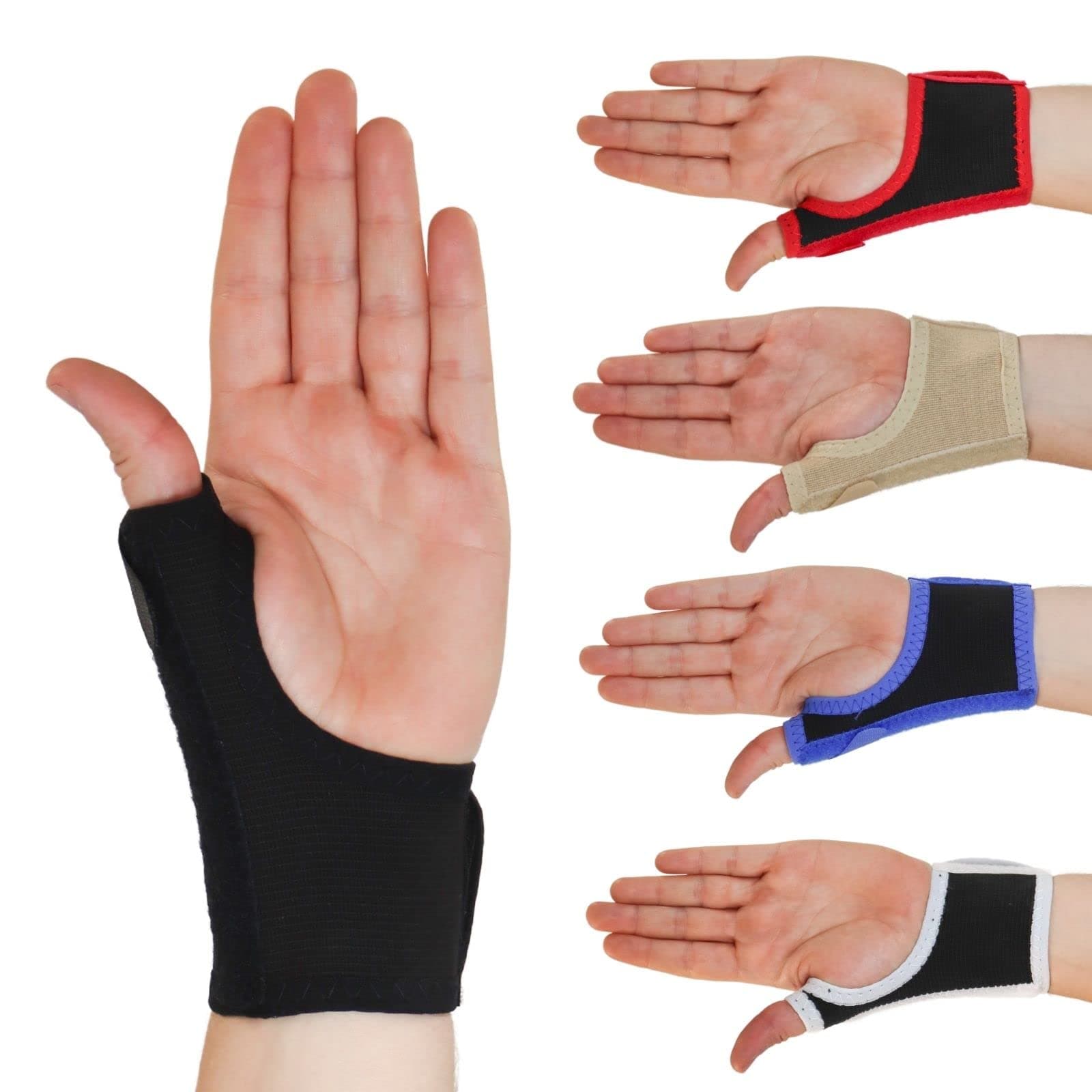 Solace Bracing Thumb Support Max (5 Colours) - British Made & NHS Supplied Breathable Thumb Spica Splint - #1 Thumb Brace for CMC Arthritis, Tendonitis, RSI, Trigger Thumb & More - Black, M, Right